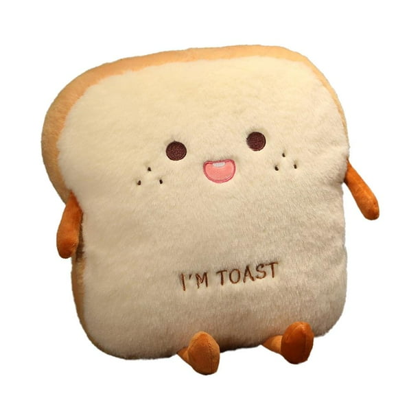 CAIROYAR Bonita almohada de peluche con forma de pan tostado simulado, muñeco de peluche suave de dibujos animados del Reino Unido