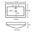 thumbnail image 3 of American Imaginations 19.88-in. W 3H8-in. Ceramic Top Set In White Color - Overflow Drain Incl. AI-30741, 3 of 8