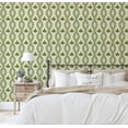 thumbnail image 3 of S4Sassy Modern Tribal Leaf Motif Wallpaper Green Walls Covering, 25" x 120" Self-Adhesive Vinyl Wall Paper, Decorative Wallwrap, Easy DIY Wall Covering For Bedroom, Cabinets, Living Spaces, 3 of 9
