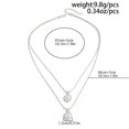 thumbnail image 2 of NICKSUN Minimalist Multi-Layer Beaded Chain Necklace, Dainty Silver Stackable Choker with Black Acrylic Gem Pendant, 2 of 8