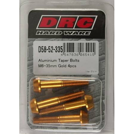 

4/Pc Drc Aluminum M6 Taper Bolts 35Mm Gld
