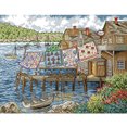 thumbnail image 1 of (FA281) Hilo Algodón Ecológico Bordado No Manchú 14CT 2 Hebras Tela Blanca 48*38cm Kit Serie Paisaje Punto Cruz Vida Costera (borde Gancho), 1 of 9