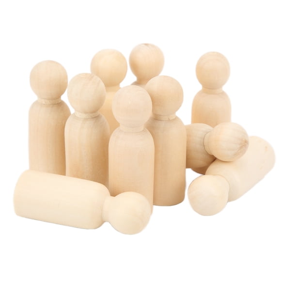 Peg People, 10 Pcs Little Unfinished Wood Peg Doll Bodies Peg Dolls Wooden Dolls Develop Handson Skills Use Imagination DIY Accessories for Birthdays, Weddings, Exhibitions