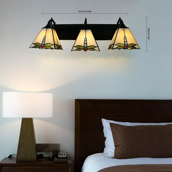 Light Fixtures Wall Sconce Lamp Tiffany Style Vintage Stained Glass Wall Mounted