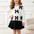 thumbnail image 2 of mgoYE Toddler Girls Clothes Fall Winter Dress Pleated Skirt Set Long Sleeve Shirt Pleated Mini Skirt Set, 2 of 9