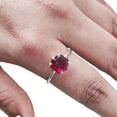 thumbnail image 2 of Hexagon Ruby Ring, 925 Sterling Silver Ring, Women Ring, Hydro Ruby Ring, July Birthstone, Christmas, Thanksgiving, Tiny Dainty Ring, Handmade, Statement Jewelry, Anniversary, 2 of 8