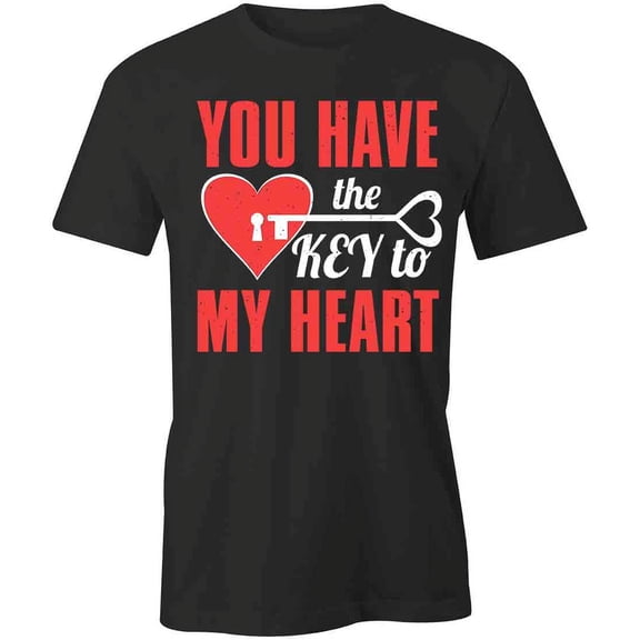 Key To My Heart T-Shirt | Cute Valentine Black Tee Gift