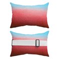 thumbnail image 2 of Outdoor Lumbar Pillows with Strap & Insert Red Blue Hexagonal Tiles Recliner Head Pillow Pack of 2 Ombre Honeycomb Waterproof Headrest Patio Lounge Chair Pillows for Beach Office 11x16 Inch, 2 of 9