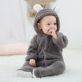 thumbnail image 4 of URMAGIC 0-12M Newborn Baby Jumpsuit Hooded Fleece Rompers Long Sleeve Onesies Outwear Outfits, 4 of 17