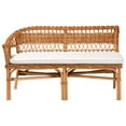 thumbnail image 3 of Baxton Studio Nella Modern Bohemian Natural Brown Finished Wood and Rattan 3-Piece Dining Nook Set, 3 of 10