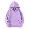 thumbnail image 3 of FAIWAD Girls Casual Long Sleeve Hoodies Solid Color Oversized Pocket Sweatshirt Kids Fall Winter Clothes 5-15 Years, 3 of 7