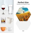 thumbnail image 6 of Kdxio Clear Sky Sunflower Funny Coasters,4 Pcs Leather Coasters,Housewarming Gifts,Protect Furniture from Water Marks Scratch and Damage, 6 of 6