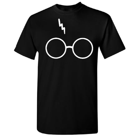 Harry Potter Glasses Lightning-Bolt Scar Men's T-shirt Black