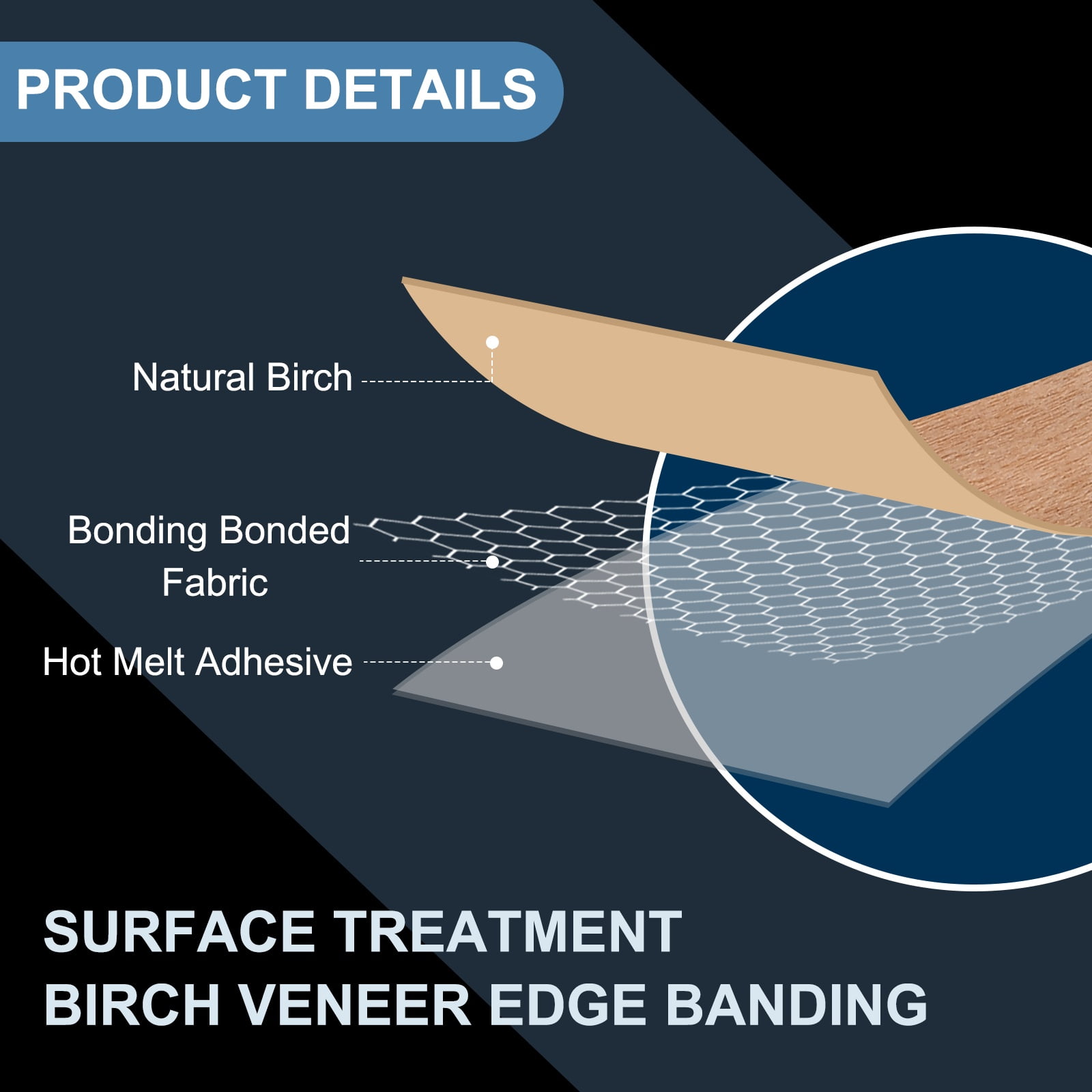 Uxcell Edge Banding, Wood Veneer Tape Pre-glued Plywood Edge Banding with Hot Melt Adhesive for Furniture Restoration Cherry 3/4 inch x 25 ft