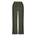 thumbnail image 6 of Gamivast Linen Pants Women Crochet Lace Insert Side Elastic Waist Beach Pants Summer Loose Fit Casual Pants Lightweight Breathable Vacation Wear, 6 of 7