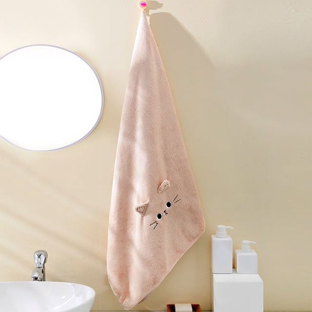 Cute Wind Cartoons Velvet Absorbent Towel Kitchen Hand Towel Hanging Wipes Suitable For Kitchens And Bathrooms
