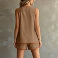 thumbnail image 5 of Bibifish Women Two Piece Sets V Neck Sleeveless Tops Elastic Waist Pocket Shorts Casual Summer Beach Vacation Matching Outfits, 5 of 6