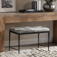 thumbnail image 2 of Pemberly Row Transitional Leather Hide Ottoman Bench in Gray, 2 of 7