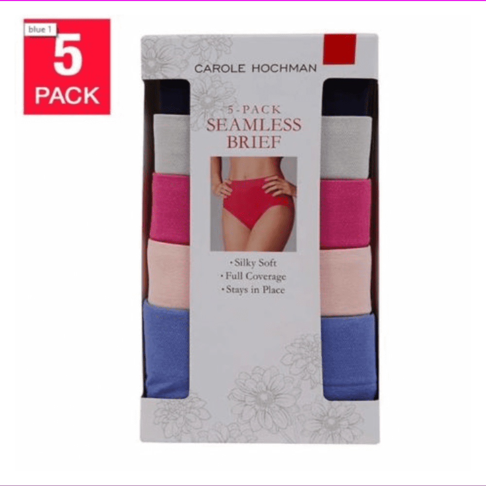 Buy Carole Hochman women 5 pack seamless brief beige blue pink