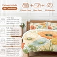 thumbnail image 6 of Vintage Poppy 4 Piece Duvet Cover Set Queen Size Orange Blue Yellow Floral Soft Bedding Set Comforter Cover, 1 Duvet Cover 1 Flat Sheets and 2 Pillowcases, 6 of 9