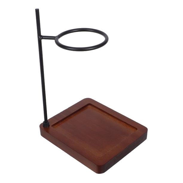 Soporte para gotero de café: Base de madera, alambre de metal, soporte manual para filtro de café, estación para cafetería, encimera de cocina, apertura de 7,3 cm.