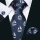 thumbnail image 3 of Set de Corbata Barry.Wang Barco de Vela Seda 8.5 cm x 150 cm, 3 of 7