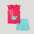 thumbnail image 2 of Paguaki Toddler Girls Summer Clothes Kids 1T 2T 3T 4T Short Sleeve Letter T-Shirt Tops + Shorts Outfits Sets, 2 of 5