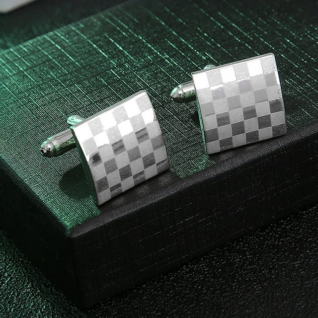 ADDHAT 1Par Cufflinks Para Camisas De Negocios Y Con Cuadrado En Color