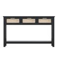 thumbnail image 2 of ELYKEN 51.2" W Rattan Console Table with 3 Drawers MDF, Black, 2 of 8