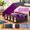 Black&Purple-4-row, variant on Black&Red 5-row Trading Card Storage Case with Commander Display