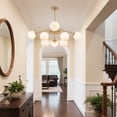thumbnail image 5 of Longree 8-Light Gold Sputnik Chandelier, Mid Century Modern Opal Milk Glass Bubble Ceiling Light with Starburst Blossom Design, Semi Flush Mount for Dining Room, Living Room, Hallway, 5 of 11