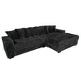 thumbnail image 6 of Advwin 110" Oversized L Shaped Sofa with Chaise, Comfy Plush 2-Piece L-Shaped Sectional Couches with 8 Pillows, Soft Fluffy Upholstered Sofa Bed for Living Room Apartment Bedroom, Black, 6 of 10
