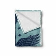 thumbnail image 2 of Music Soft Flannel Fleece Throw Blanket, Let the Music Be Your Pilot Words Winged Electronic Guitar and Stars Retro Print, Cozy Plush for Indoor and Outdoor Use, 60" x 80", Dark Blue, by Ambesonne, 2 of 6