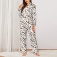 thumbnail image 2 of Fotbe Horse Conjunto de Pijama de Manga Larga para Mujer con Estampado, Ropa de Dormir de 2 Piezas, Conjunto de Casa Suave y Cómodo con Bolsillos-Small, 2 of 7
