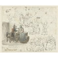 thumbnail image 3 of Christina Chalon 14x12 Black Modern Framed Museum Art Print Titled - Sketches of Goudweegster and Children (1771), 3 of 5