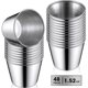thumbnail image 5 of 48 paquetes de tazas para salsa de condimento de 1,5 oz/45 ml, tazas de acero inoxidable para salsa de inmersión, plato para condimentos reutilizable, color plateado, 5 of 5