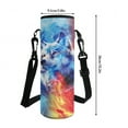 thumbnail image 6 of Xixirimido Wolf Red Blue Fire Pattern 4Pcs Children Schoolbag Set Large Capacity Backpack with Lunch Box Pencil Pouch and Water Bottle Holder Bag for Teens Boys Girls Bookbag Set, 6 of 6