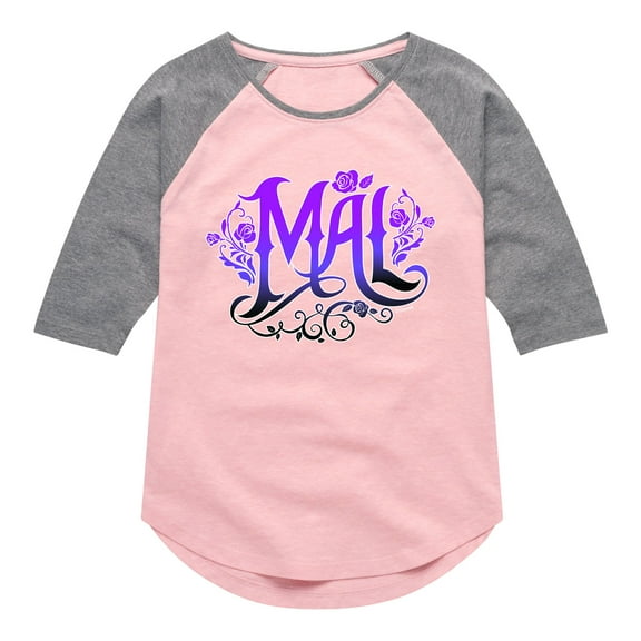 Descendants - Mal - Toddler And Youth Girls Raglan Graphic T-Shirt