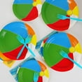 96 Pcs Beach Ball Party Supplies Tableware,Summer Pool Ball Party Plates and Napkins Set,Beach