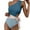 Sky Blue, variant on QHFBli Women's One Shoulder One Piece Swimsuit Cutout Bathing Suits Mesh Swimwear for Teen Girls