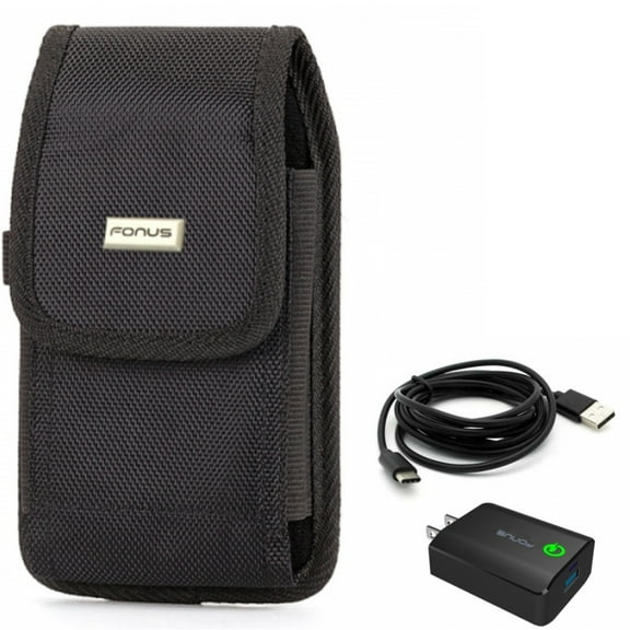 For Galaxy A73 /A54 /A53 /A33 - Home Charger w Case Belt Clip, 18W Fast 6ft USB Cable Type-C, Swivel Holster Rugged for Samsung Galaxy A73 /A54 /A53 /A33 5G