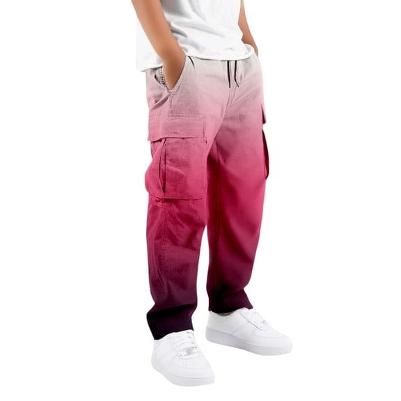 Tiijoy Boys Gradient Cargo Pants Kids Outdoor Casual Straight Leg Pants, Size 5-16