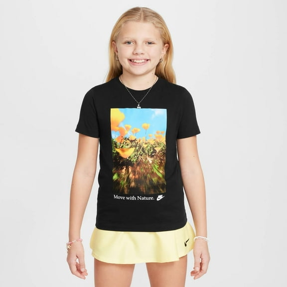 Nike Sportswear Big Kids - Girls - Made With Nature T-Shirt Color: Black Size: Small