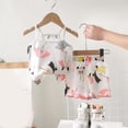 thumbnail image 2 of Zaveiop Toddler Baby Girl Summer Clothes 3 6 12 18 Months 2T 3T 4T 5T Girls Outfits Cute Printed Sleeveless Tank Top and Shorts Set (3-6 Months, Pink), 2 of 3