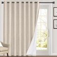 thumbnail image 1 of Cortinas opacas PrincDeco 100% lino de 100 cm de ancho x 213 cm de largo, color natural, 1 of 7