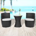 thumbnail image 1 of vidaXL 3 Piece Bistro Set with Cushions Poly Rattan Black, 1 of 5