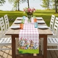 thumbnail image 4 of Table Runners 90 Inches Long Dress Scarves, Easter Bunny Farmhouse Coffee/Dining/Kitchen Table Runner for Living Room, Cute Rabbits Chickens Flowers Country Pink Plaid 13x90 Inch, 4 of 9