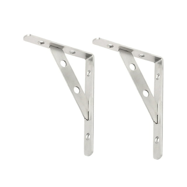 2 soportes triangulares para estantes, soportes de pared resistentes y de alta carga, plateados. L en forma de 6 pulgadas