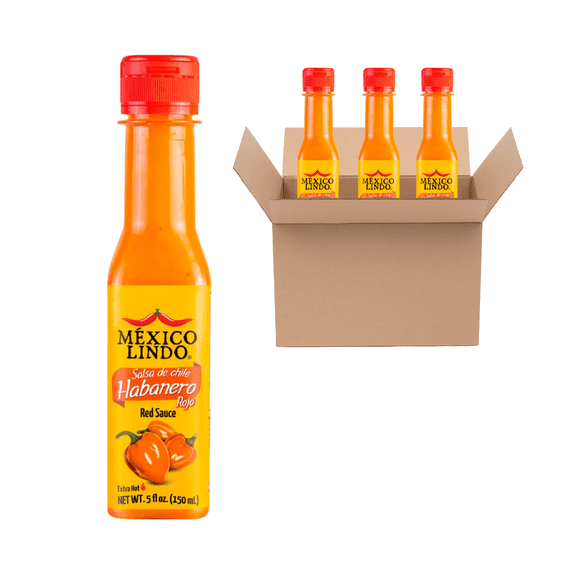 Mexico Lindo Habanero Hot Sauce, Sugar Free, 3 Pack, 5 fl oz