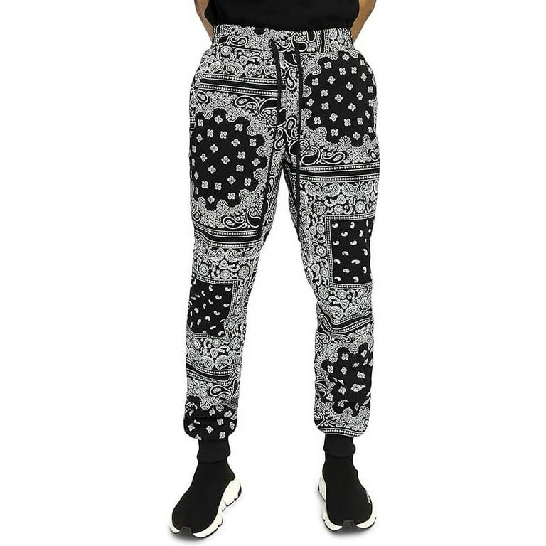 G Style USA Men s Bandana Paisley Fleece Tracksuit Set Zipper Jacket Hoodie and Sweatpants ST875 Black 5X Large